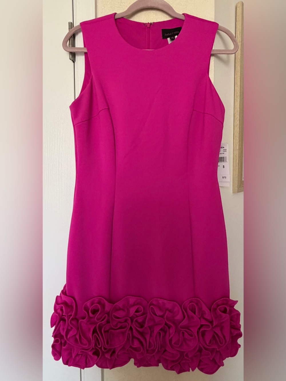 NWT Sleeveless Hot Pink Ruffle-Hem Mini Dress - Picture 2 of 6